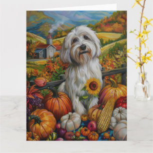 Coton De Tulear Dog Herbsternte Erntedank Karte