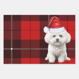 Coton de Tulear Dog Holiday Red Kariert Weihnachte Geschenkpapier Set