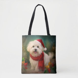 Coton De Tulear Dog in Schnee Weihnachten
