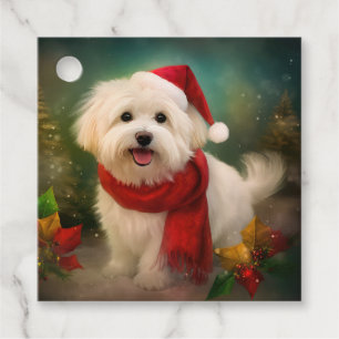 Coton De Tulear Dog in Schnee Weihnachten Geschenkanhänger