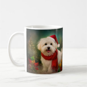 Coton De Tulear Dog in Schnee Weihnachten Kaffeetasse