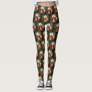 Coton De Tulear Dog in Schnee Weihnachten Leggings