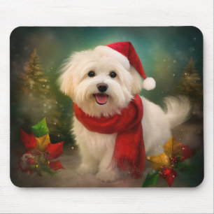 Coton De Tulear Dog in Schnee Weihnachten Mousepad