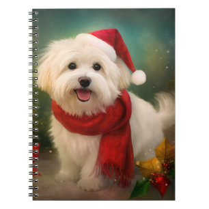 Coton De Tulear Dog in Schnee Weihnachten Notizblock