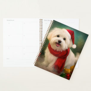 Coton De Tulear Dog in Schnee Weihnachten Planer