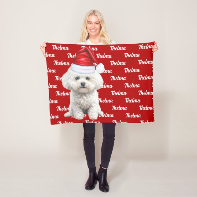 Coton de Tulear Dog Name Weihnachtsfeiertag Fleecedecke (Beispiel)