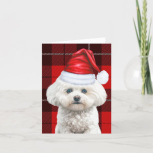 Coton de Tulear Dog Red Holiday Kariert Weihnachte Feiertagskarte