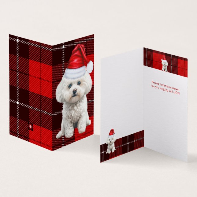 Coton de Tulear Dog Red Holiday Weihnachten Karier (Innenseite und Außenseite)