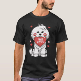 Coton de Tulear Dog Valentinstag Free Kisses T-Shirt