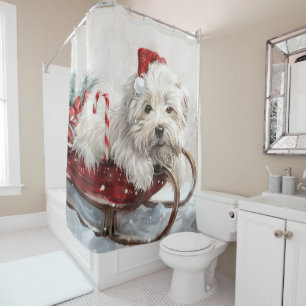 Coton De Tulear Dog Weihnachtsfest Duschvorhang