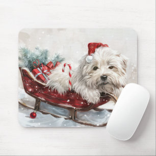 Coton De Tulear Dog Weihnachtsfest Mousepad