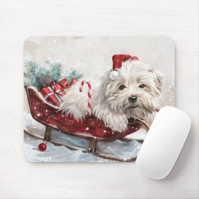 Coton De Tulear Dog Weihnachtsfest Mousepad (Mit Mouse)