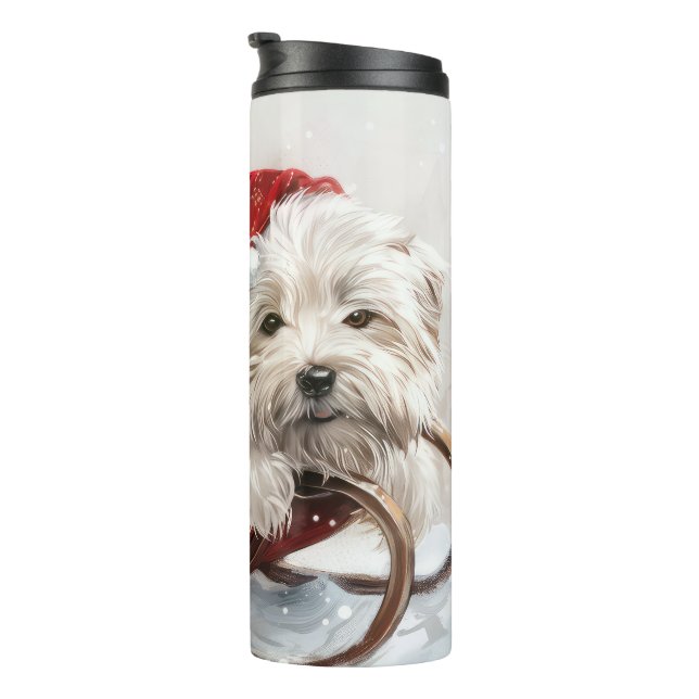 Coton De Tulear Dog Weihnachtsfest Thermosbecher (Nach rechts gedreht)