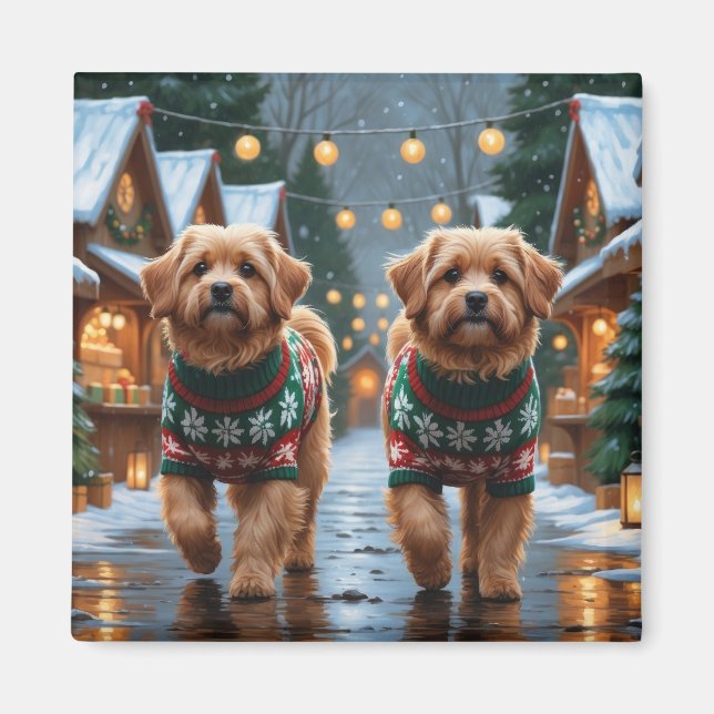 Coton De Tulear Dogs Christmas Snow Holiday Magnet (Vorne)