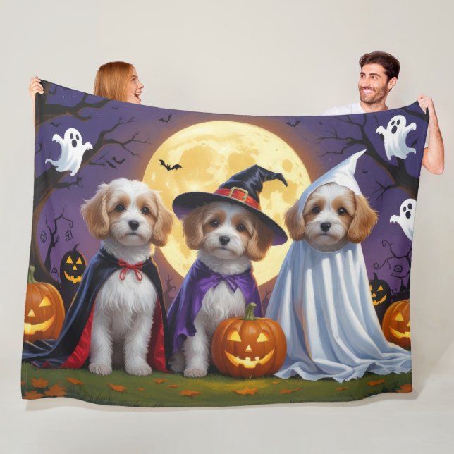 Coton De Tulear Dogs Pumpkin Halloween Funny Fleecedecke (Beispiel)