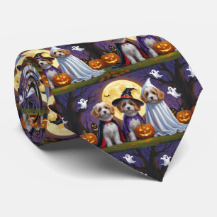 Coton De Tulear Dogs Pumpkin Halloween Funny Krawatte