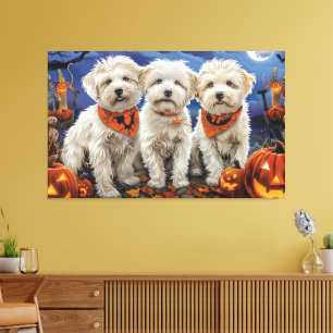 Coton De Tulear Halloween Gruselig Leinwanddruck