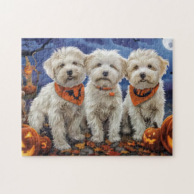 Coton De Tulear Halloween Spooky Puzzle (Horizontal)