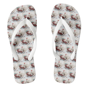 Coton De Tulear Hund Weihnachtsfestlich Flip Flops