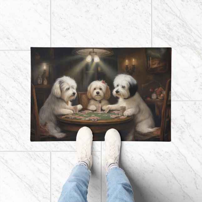 Coton De Tulear Hunde Poker Art Fußmatte (Indoor)