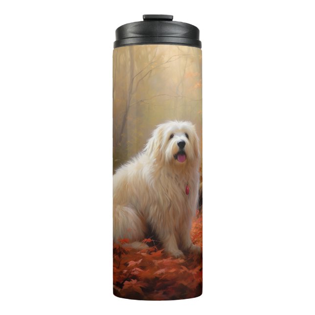 Coton De Tulear im Herbst Leaves Fall Inspiriert Thermosbecher (Vorderseite)