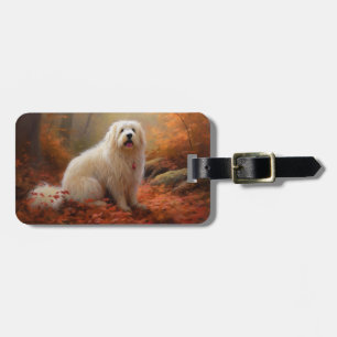 Coton De Tulear im Herbstlaub Fall Inspire Gepäckanhänger