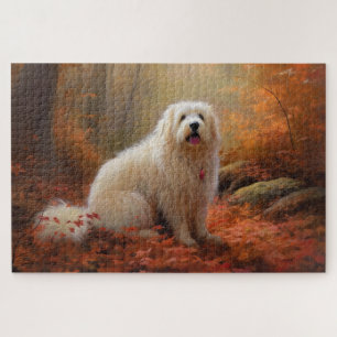 Coton De Tulear im Herbstlaub Fall Inspire Puzzle