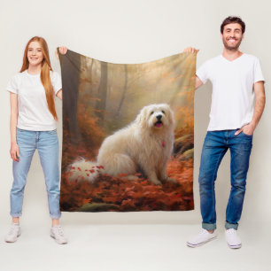 Coton De Tulear im Herbstlaubfall Inspiriert Fleecedecke