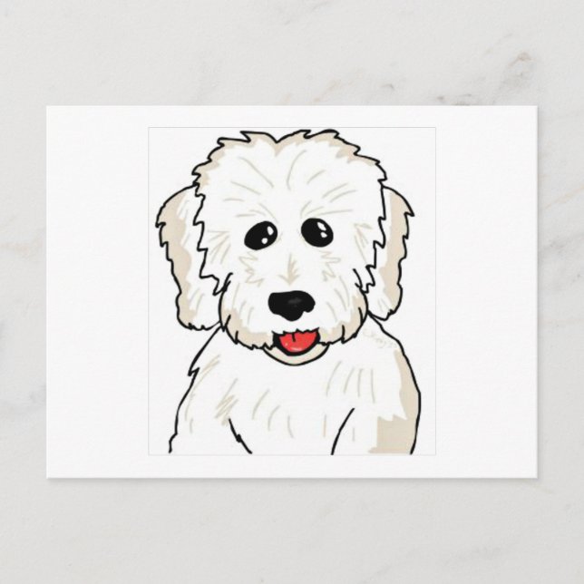 Coton de Tulear Karikatur Postkarte (Vorderseite)