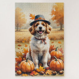 Coton De Tulear lässt im Herbst Erntedank Kunst Puzzle