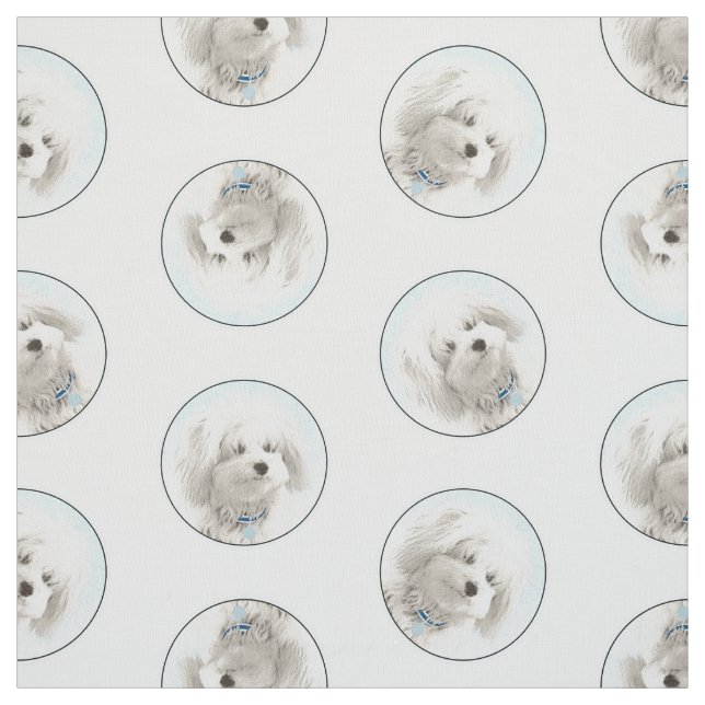 Coton de Tulear Malerei Niedlich Original Haustier Stoff (Muster)