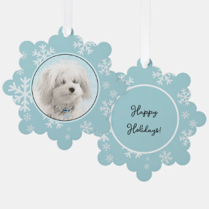 Coton de Tulear Malerei - Süße originelle Hundekun Ornament Karte