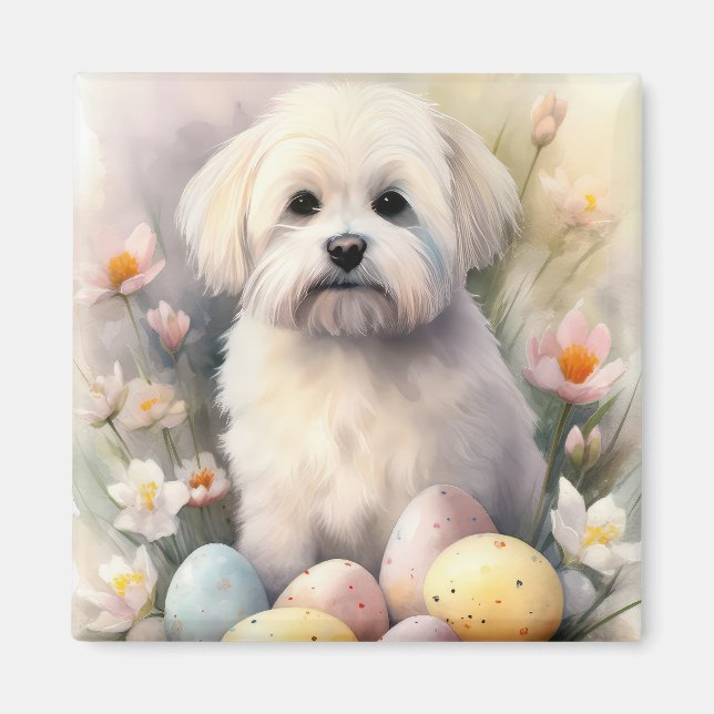 Coton De Tulear mit Ostereier Urlaub Magnet (Vorne)