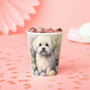 Coton De Tulear mit Ostereier Urlaub Pappbecher
