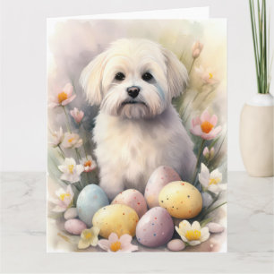 Coton De Tulear mit Ostereiern Feiertag Karte