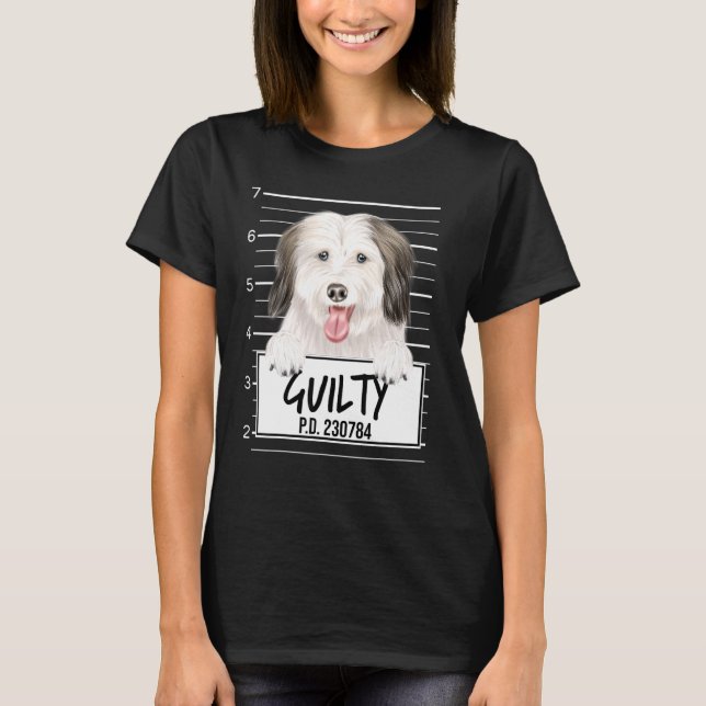 Coton De Tulear Mugshot Guilty Dog T-Shirt (Vorderseite)
