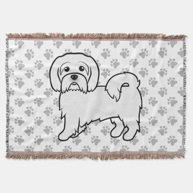 Coton de Tulear Niedlich Cartoon Dog Illustration Decke (Vorderseite)