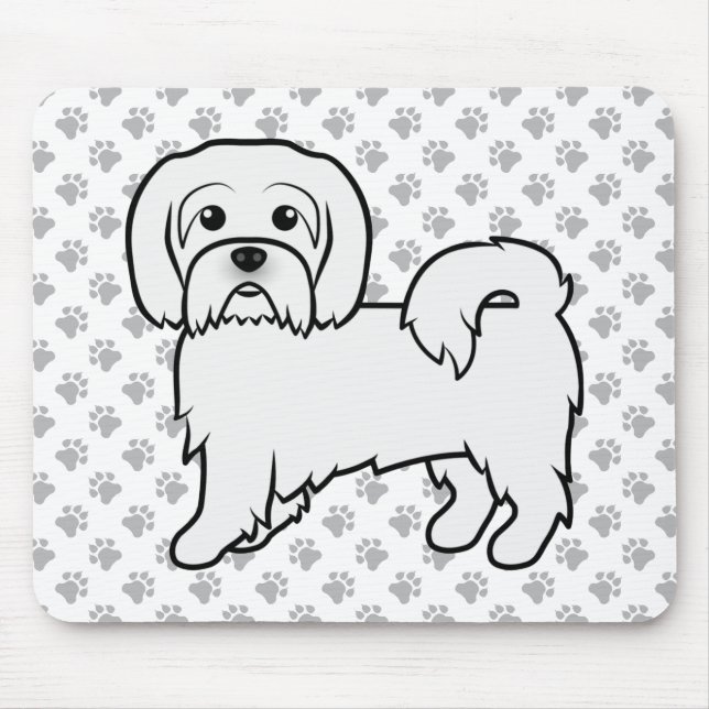 Coton de Tulear Niedlich Cartoon Dog Illustration Mousepad (Vorne)