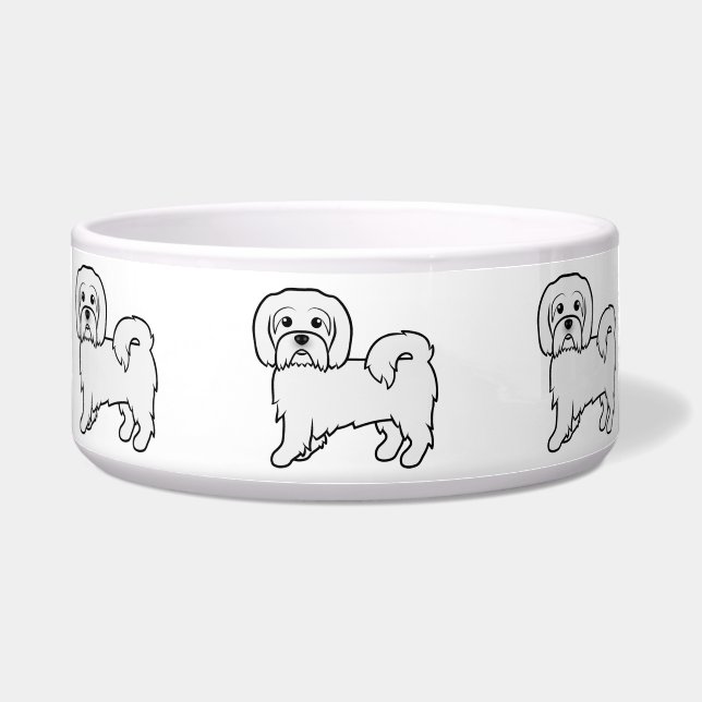 Coton De Tulear Niedlich Cartoon Dog Illustration Napf (Vorderseite)