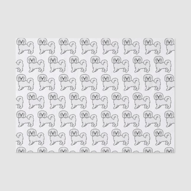 Coton de Tulear Niedlich Cartoon Dog Muster Seidenpapier (Vorderseite)