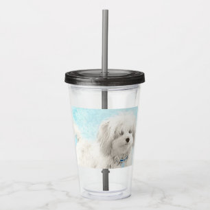 Coton de Tulear Painting - Niedliche Original Dog Acryltrinkbecher