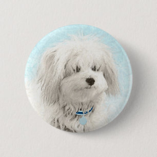 Coton de Tulear Painting - Niedliche Original Dog  Button