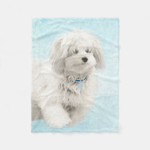 Coton de Tulear Painting - Niedliche Original Dog Fleecedecke