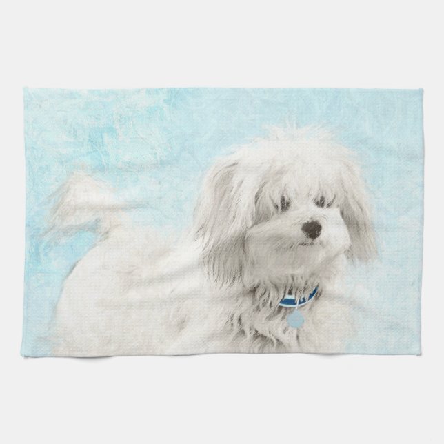 Coton de Tulear Painting - Niedliche Original Dog  Geschirrtuch (Horizontal)