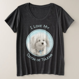 Coton de Tulear Painting - Niedliche Original Dog Große Größe T-Shirt