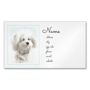 Coton de Tulear Painting - Niedliche Original Dog Magnetische Visitenkarte