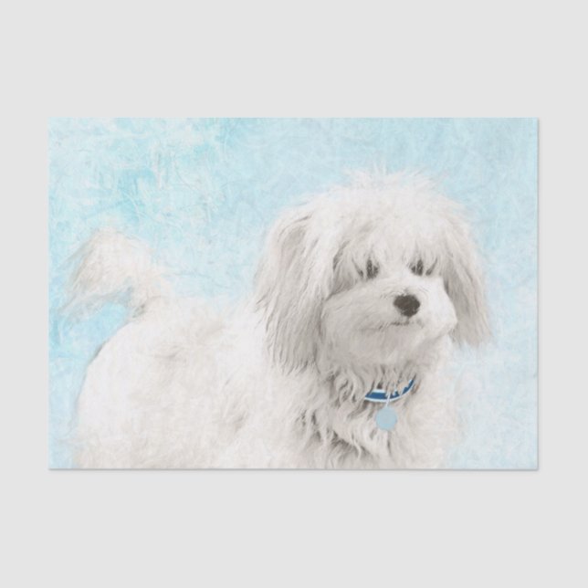 Coton de Tulear Painting - Niedliche Original Dog  Seidenpapier (Vorderseite)
