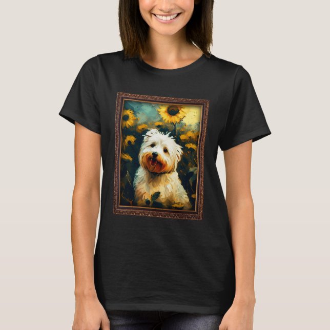 Coton De Tulear Painting Sunflower Flower Mom Wome T-Shirt (Vorderseite)