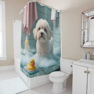 Coton De Tulear Sloppy Sleepy Niedlich Funny Duschvorhang