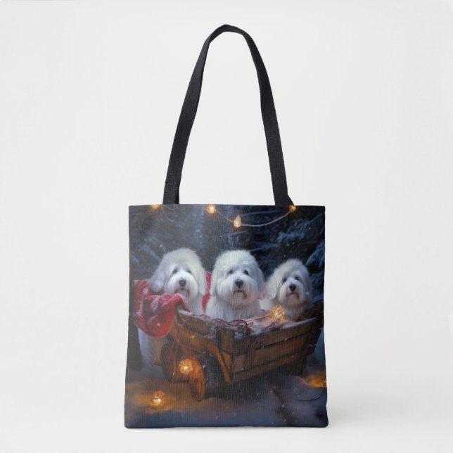Coton De Tulear Snowy Sleigh Weihnachtsdekor (Vorderseite)